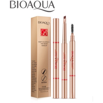 Sale! Автоматический карандаш для бровей BIOAQUA Double Plastic Pencil 0,4 гр. ТОН 011 черный