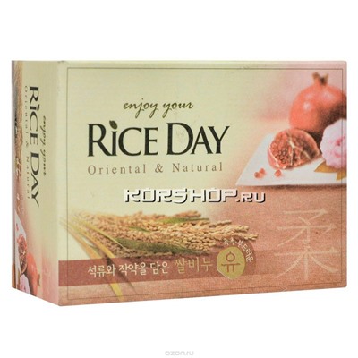 Туалетное мыло с экстрактом пиона и граната Rice Day CJ Lion, Корея, 100 г