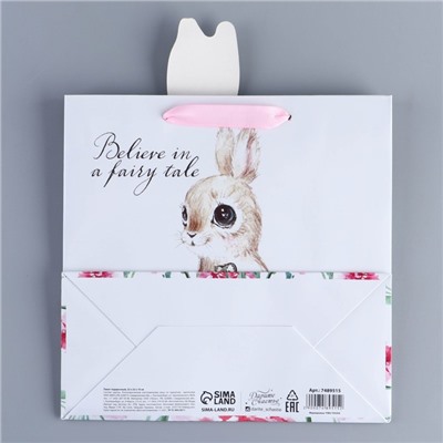 Пакет подарочный «Кролик», 22 × 22 × 10 см