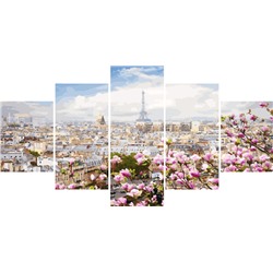Картина по номерам WX 1113 Весенний Париж 30*40*2+30*60*2+30*80