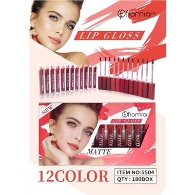 Набор жидких матовых помад FLOMRAR Matte Lip Gloss 12шт