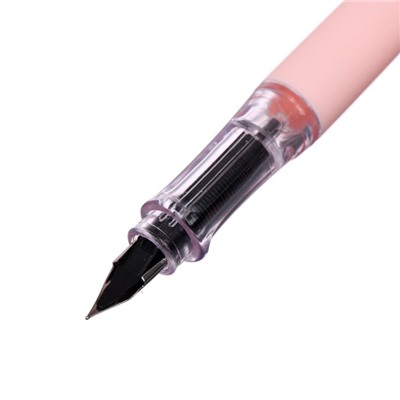 Ручка перьевая ШКОЛЬНАЯ, deVENTE "Зайка", размер пера F, 0,6 мм, с 2-мя баллончиками, чернила синие