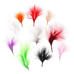 Набор перьев для декора, набор 10 шт., размер 1 шт: 7×7 см, цвета МИКС