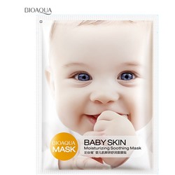Bioaqua Успокаивающая, отбеливающая  маска-салфетка для лица, BABY SKIN Moisturizing Soothing Mask 30 гр.