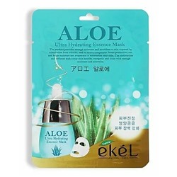 Sale! Корейская Маска - салфетка для лица с соком Алоэ, увлажняющий  и противовоспалительный эффект,  Ekel Ultra Hydrating Essence Mask Aloe, 25 мл.