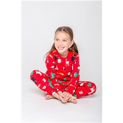 Пижама  К 1570/праздничный микс на насыщенно-красном-71ED1E8A