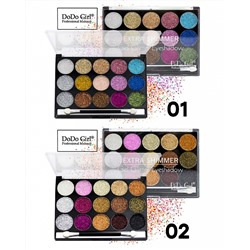 Тени-глиттеры для век DoDo Girl Professional Make Up 15 Color Palette Extra Shimmer Gel Glitter Eyeshadow (ряд 2шт)