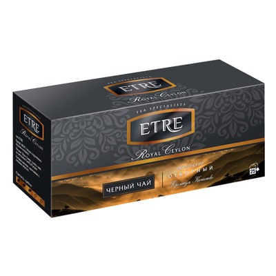 «ETRE», royal Ceylon чай черный цейлонский отборный, 25 пакетиков, 50г