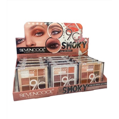 Тени для век Seven Cool 9/C Smoky 9 color (ряд 3шт)