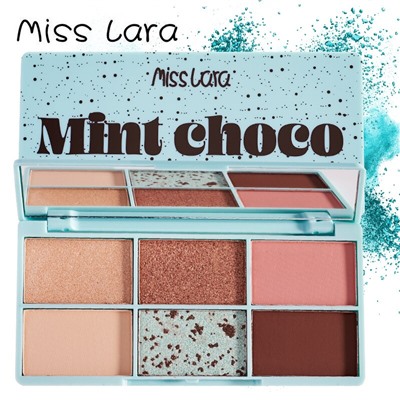 Тени для век Miss Lara Mint Choco, 6 цветов, тон 01