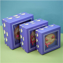 Набор подарочных коробок 3 в 1 «Cute sloth», 15*15*6.5-17*17*8-19*19*9.5