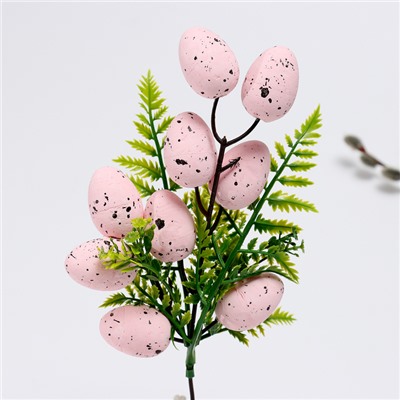 Пасхальный декор «Яйца на ветке» розового цвета, 5 × 11 × 30 см