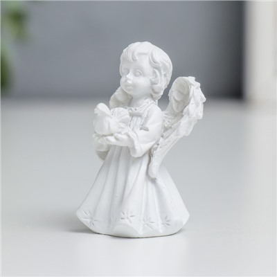Сувенир полистоун "Белоснежный ангел в платье" МИКС 4х3,2х2 см