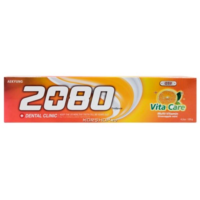 Зубная паста ВИТАМИННЫЙ УХОД с фруктово-мятным вкусом Vita Care Coenzyme Q10 Dental Clinic 2080, Корея, 120 г Акция