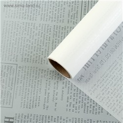 Пленка для цветов "Новости", белый, 58 см х 5 м