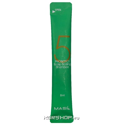Глубокоочищающий шампунь для волос с пробиотиками 5 Probiotics Scalp Scaling Shampoo Masil, Корея, 8 мл