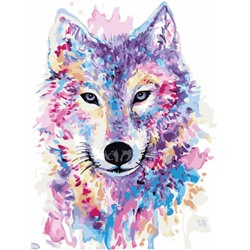Картина по номерам PKC 46004 Портрет разноцветного волка 30*40 Эксклюзив