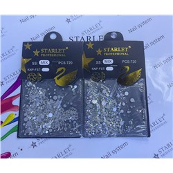 Стразы для дизайна ногтей PCS-720 Starlet Professional (mix)