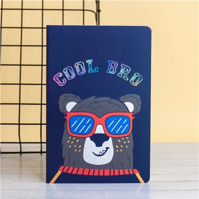 Тетрадь (A5) "Cool bro bear", blue (13.5*20.5)