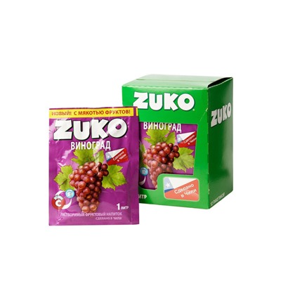 Zuko / Растворимый напиток со вкусом винограда ZUKO (блок 12шт по 25гр)