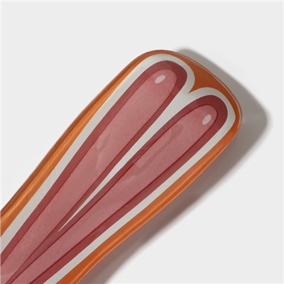 Подставка стеклянная под ложку Доляна «Зайка и морковка», цвет оранжевый
