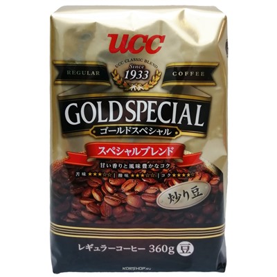 Кофе в зернах Спешиал Gold Special UCC, Япония, 360 г. Срок до 21.07.2022.Распродажа