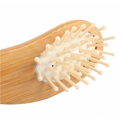 Бамбуковая массажная расческа для волос на мягкой подушке, 1 шт.