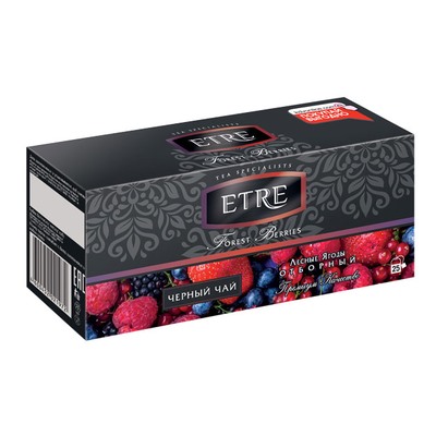 «ETRE», чай чёрный с лесными ягодами, 25 пакетиков, 50г