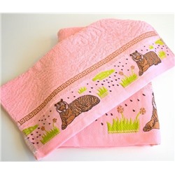 Махровое полотенце "Саванна"-розовый 50*100 см. хлопок 100%