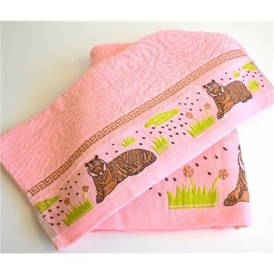 Махровое полотенце "Саванна"-розовый 50*100 см. хлопок 100%