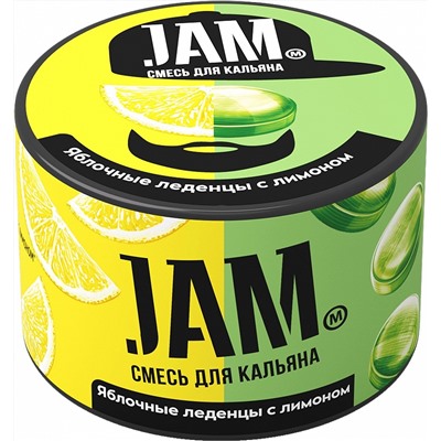 Кальянная смесь без табачная Jam Яблочные леденцы с лимоном 50гр