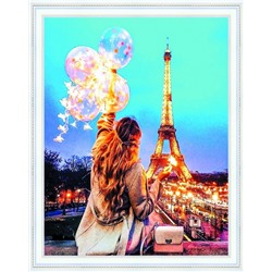 Девушка с шарами. Весенний Париж