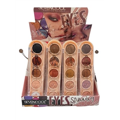 Тени для век Seven Cool Pink Stunning Eyeshadow 5 color (ряд 4шт)