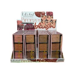 Румяна+бронзер для лица DoDo Girl Blush Bronzer Palette 3 цвета (ряд 4шт)