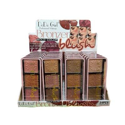 Румяна+бронзер для лица DoDo Girl Blush Bronzer Palette 3 цвета (ряд 4шт)