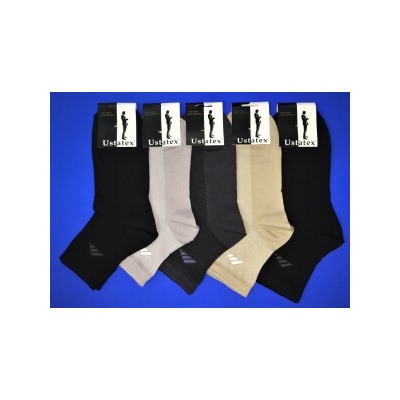 Юста носки мужские укороченные спортивные 1с19 сетка черные