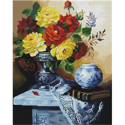 Алмазная мозаика GF 4479 Цветочный натюрморт на столике 40*50