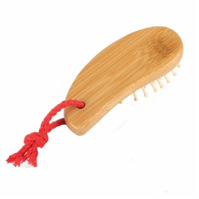Бамбуковая массажная расческа для волос на мягкой подушке, 1 шт.