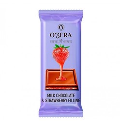 Молочный шоколад «OZera» Milk & Strawberry filling с желейной клубничной начинкой  24 г (заказ по 5 шт)