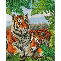 Алмазная мозаика GF 4732 Тигры на отдыхе 40*50