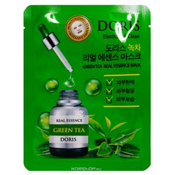 Тканевая маска для лица с экстрактом зеленого чая Real Essence Doris Jigott, Корея, 23 мл Акция