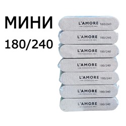 Пилка для ногтей L'AMORE Fashion мини 180/240 грит 1шт