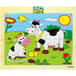 Пазлы Мама и дитя (20 элементов) с картинкой Коровы