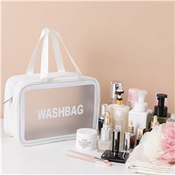 Водонепроницаемая косметичка c ручками Washbag белый