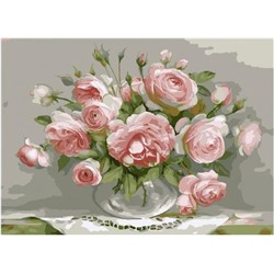 Картина по номерам PKC 76026 Розы в стеклянной вазочке (Бузин Игорь) 30*40 Эксклюзив