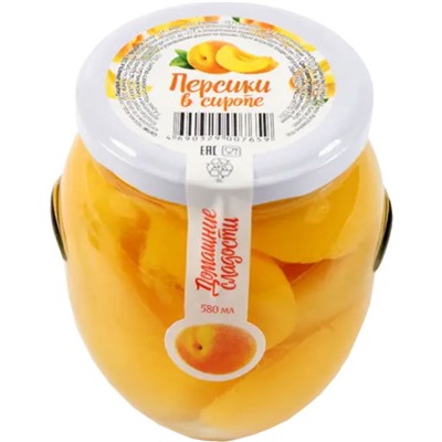 «Домашние сладости», персики консервированные, 530г