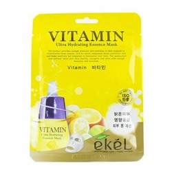 Sale! Корейская Маска - салфетка для лица с витамином С, восстанавливающий эффект,Ekel Vitamin Ultra Hydrating Essense Mask, 25 мл.