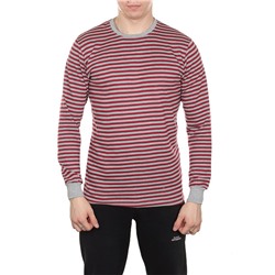 114-2 футболка мужская дл. рукав, серо-красная