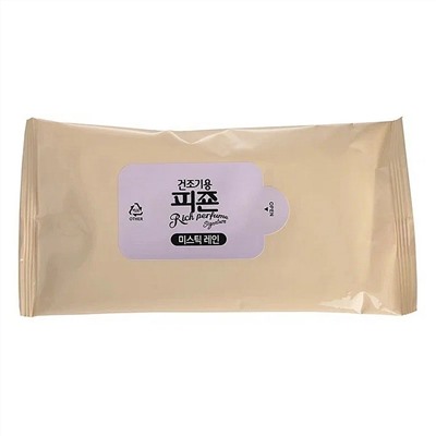 PIGEON Кондиционер-салфетки для использовании в сушильной машине / Rich Perfume Dryer Sheet Mystic Rain, 40 листов