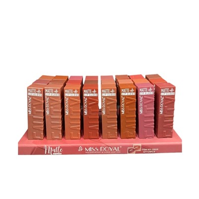 Матовые жидкие помады для губ Miss Royal Lip Matte Gloss (ряд 12шт)